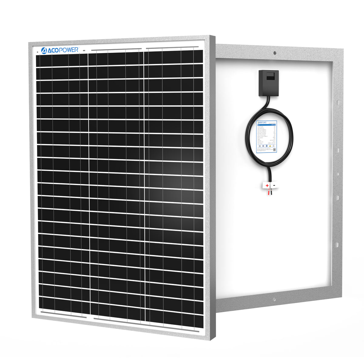 ACOPOWER 30W 24V High Efficiency Monocrystalline Solar Panel