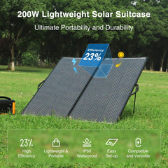 ACOPOWER 200W Mono Lightweight Foldable Solar Panel with Kickstands for RV, Camping, Blackout, Off Grid System