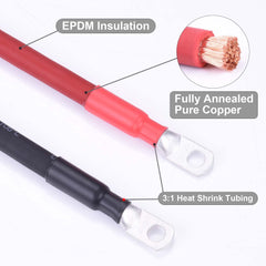 ACOPOWER 2/0 AWG Flexible Battery Cable with 5/16" Terminals