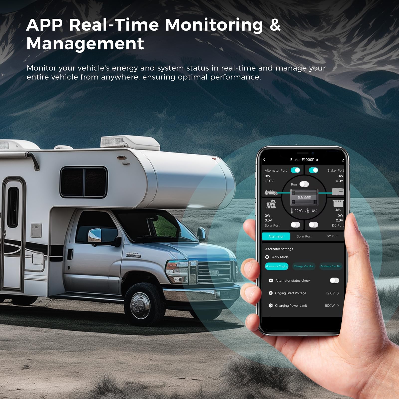 ACOPOWER Dual Input Alternator and Solar DC to DC Charger