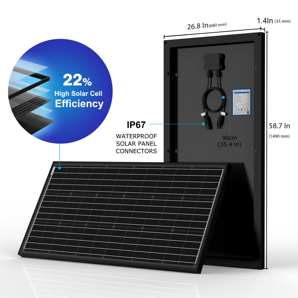 ACOPower 200 Watt 12 Volts Monocrystalline for Water Pumps, Residential Power Supply