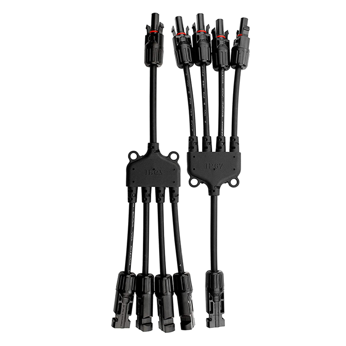 4 to 1 Solar Branch Connectors MMMMF+FFFFM Pair