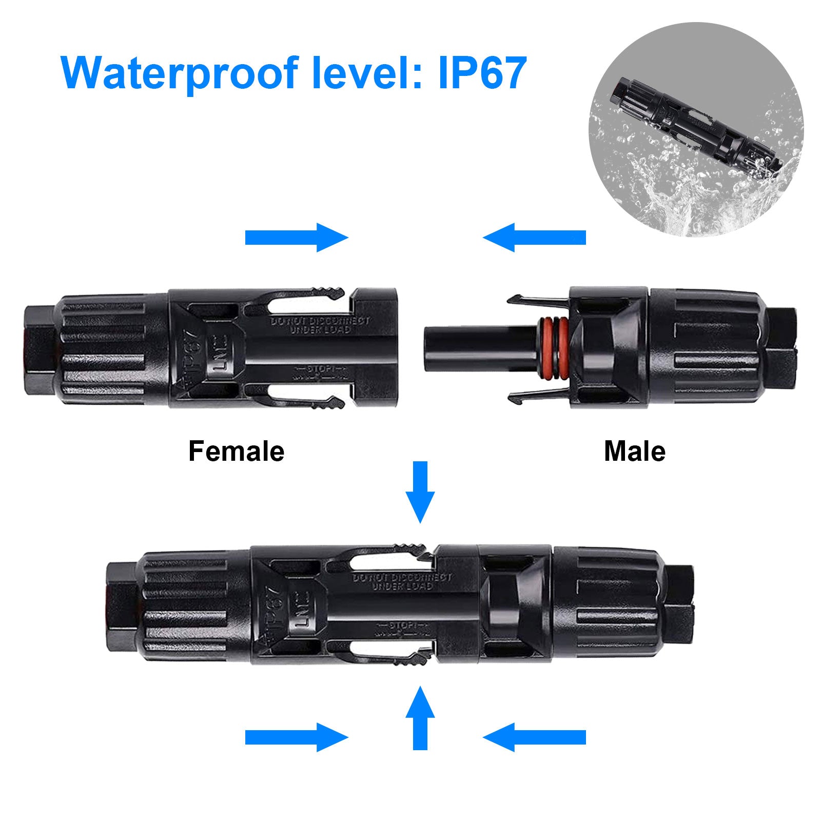 1 Pairs Male/Female Solar Connectors