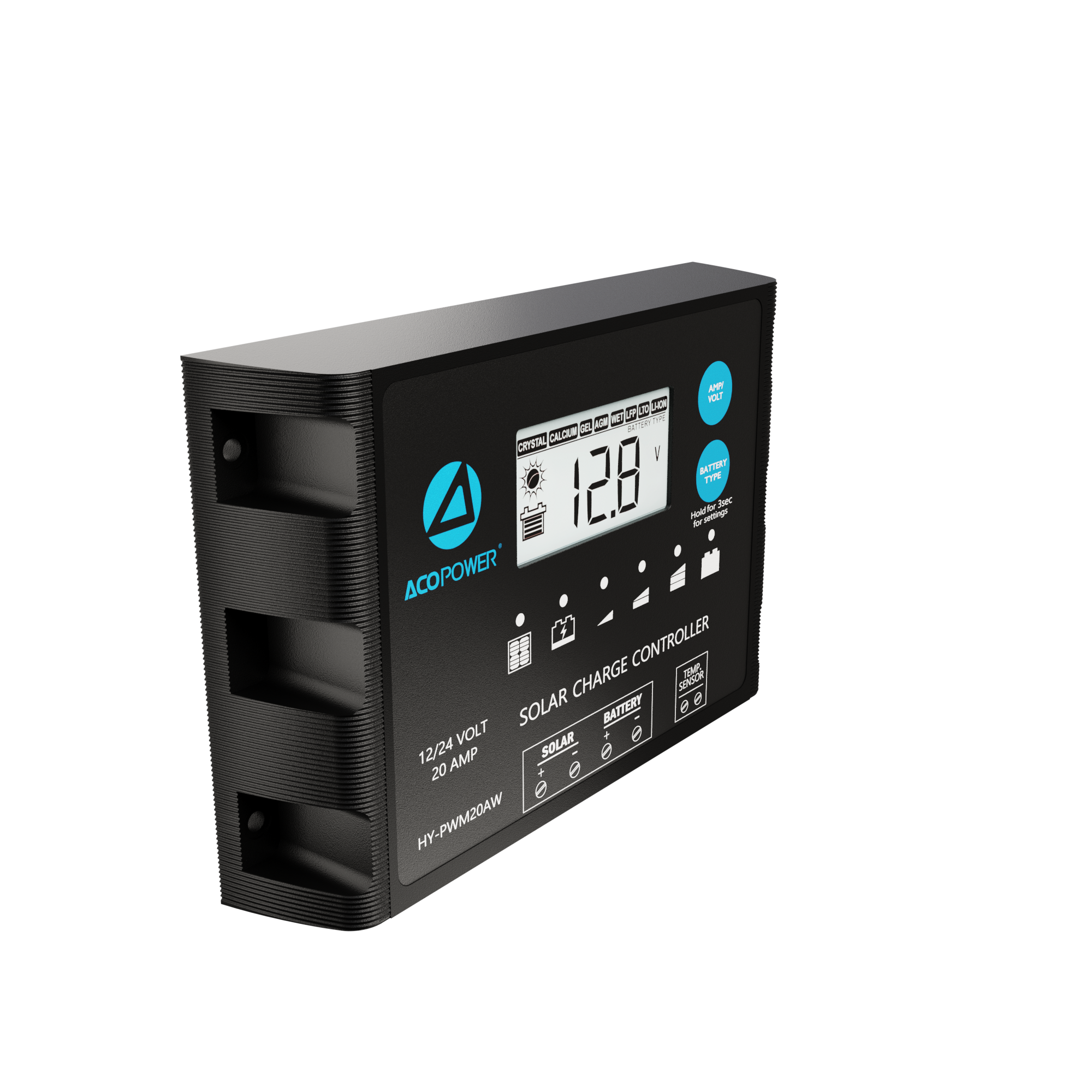ProteusX 20A PWM Charge Controller w/ Alligator Clips & Solar Connector