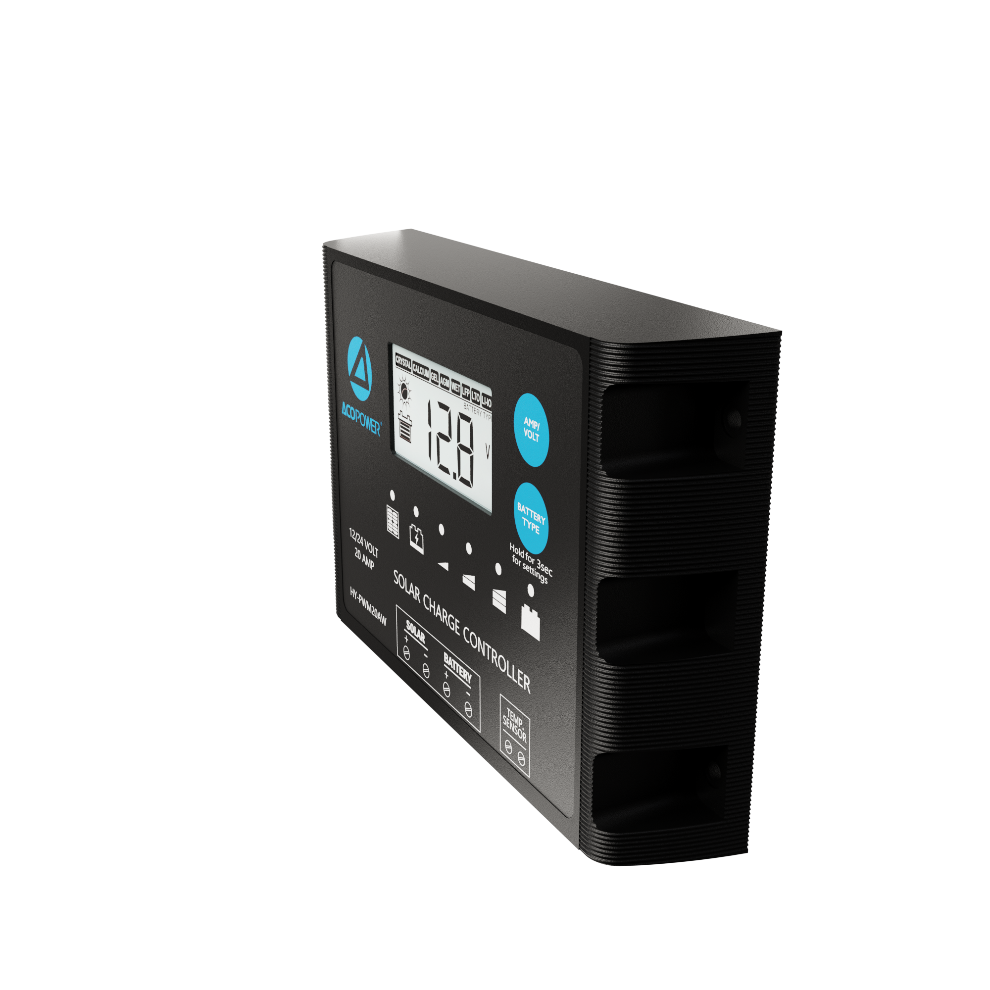 ProteusX 20A PWM Charge Controller w/ Alligator Clips & Solar Connector