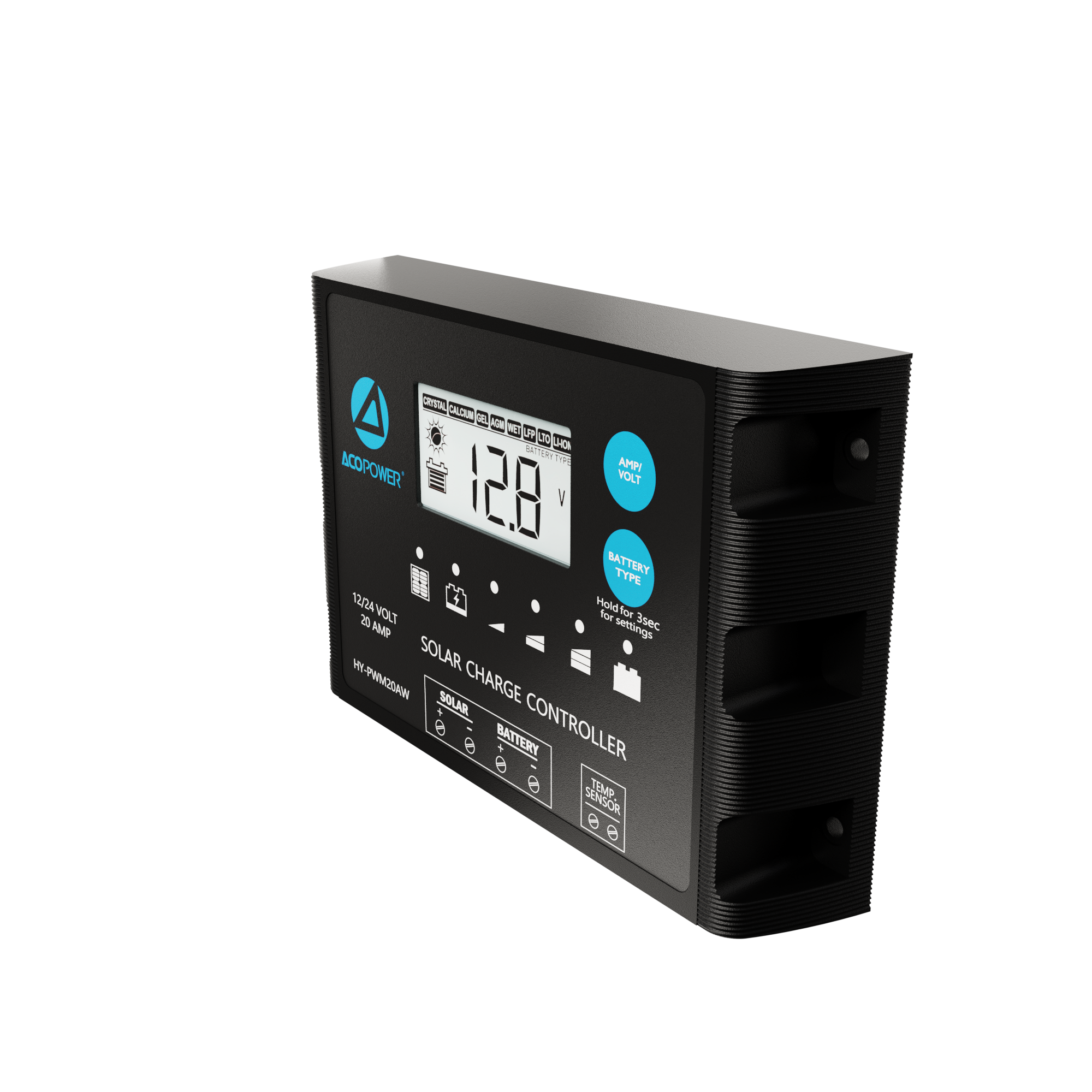 ProteusX 20A PWM Charge Controller w/ Alligator Clips & Solar Connector